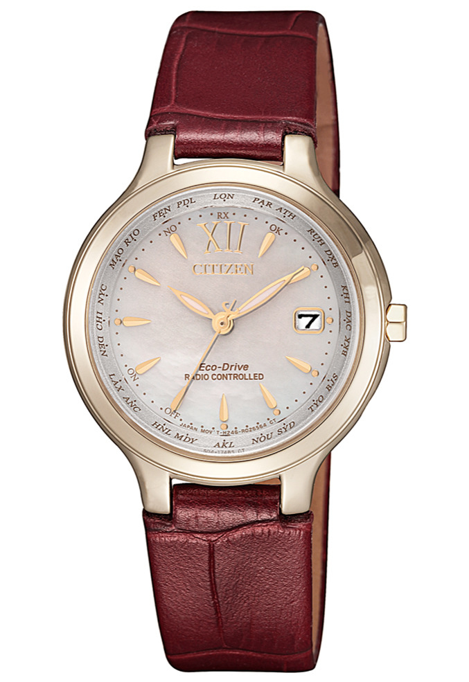 萬年鐘錶 - Citizen 光動能電波女錶   EC1173-10D  錶徑28.5MM