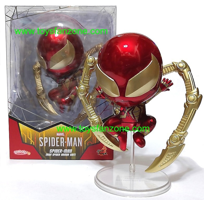 Hot Toys COSBABY Marvel Spider-Man  Mini PVC Figure Iron Spider-Man Toys COSB624