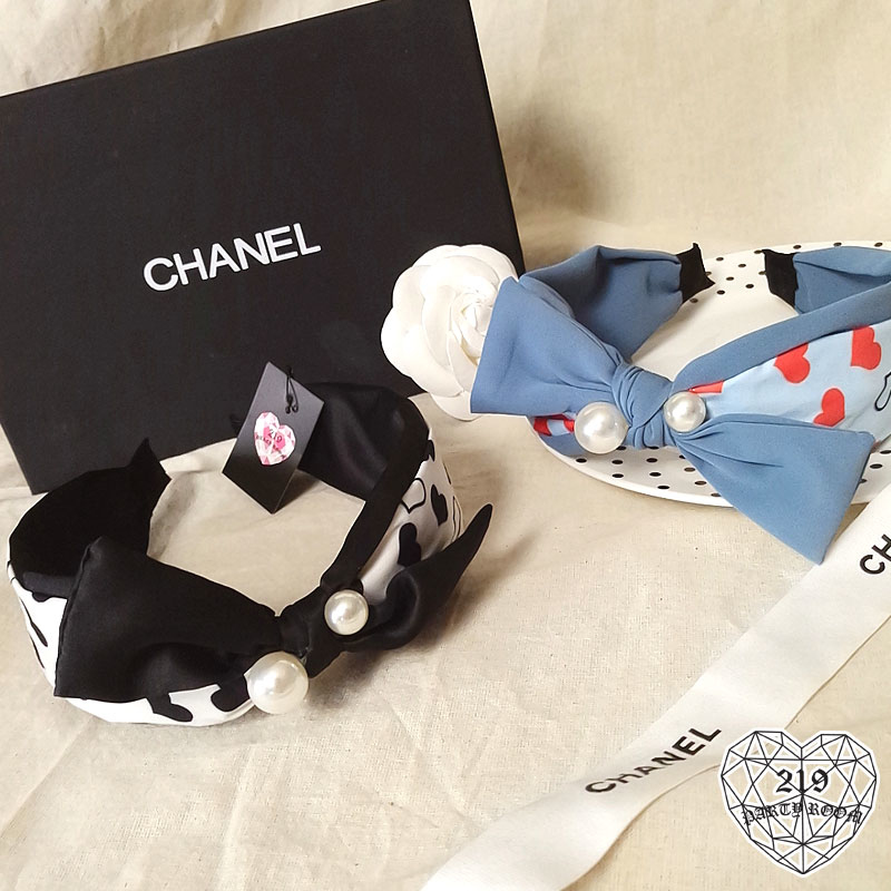 珍珠愛心絲帶髮箍