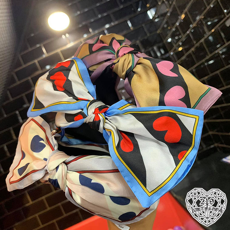 愛心絲巾寬髮箍