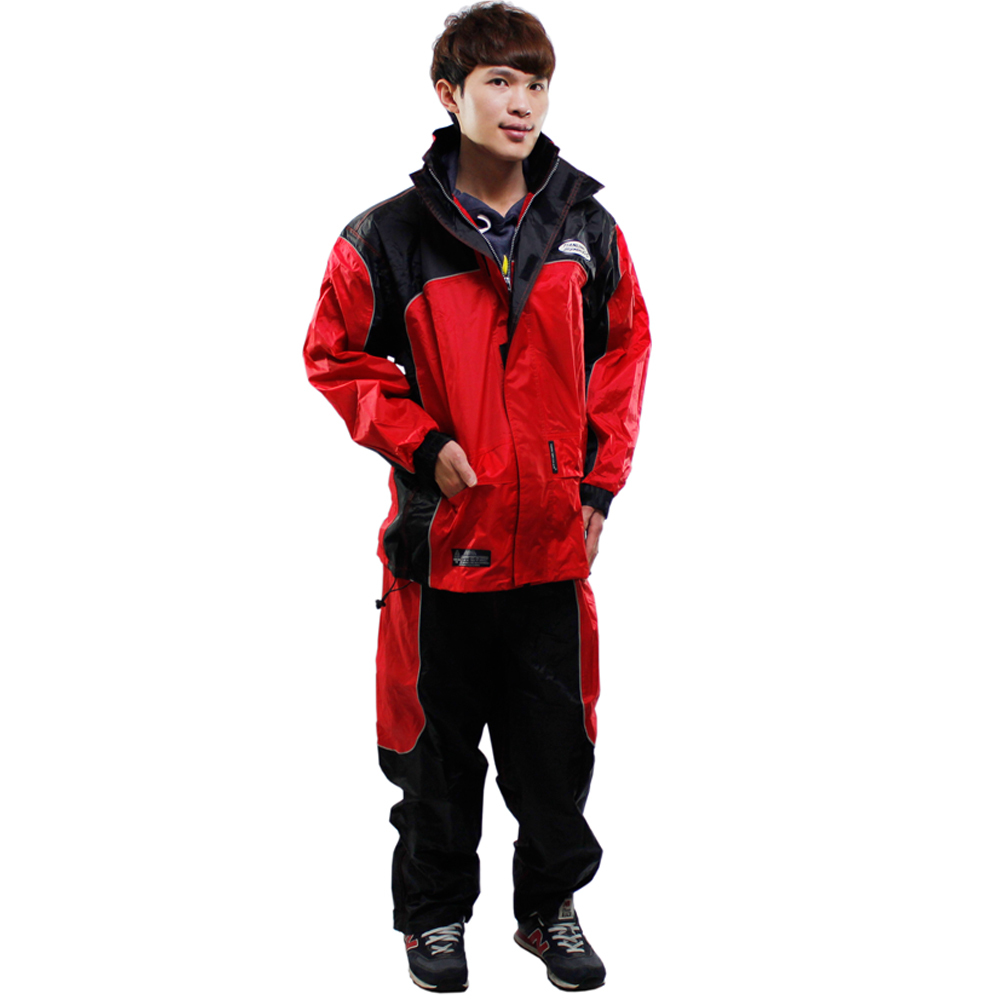 天龍牌 新重裝上陣F1機車型風雨衣(紅色)+通用鞋套 破盤下殺 OMAX歐妹思購物網
