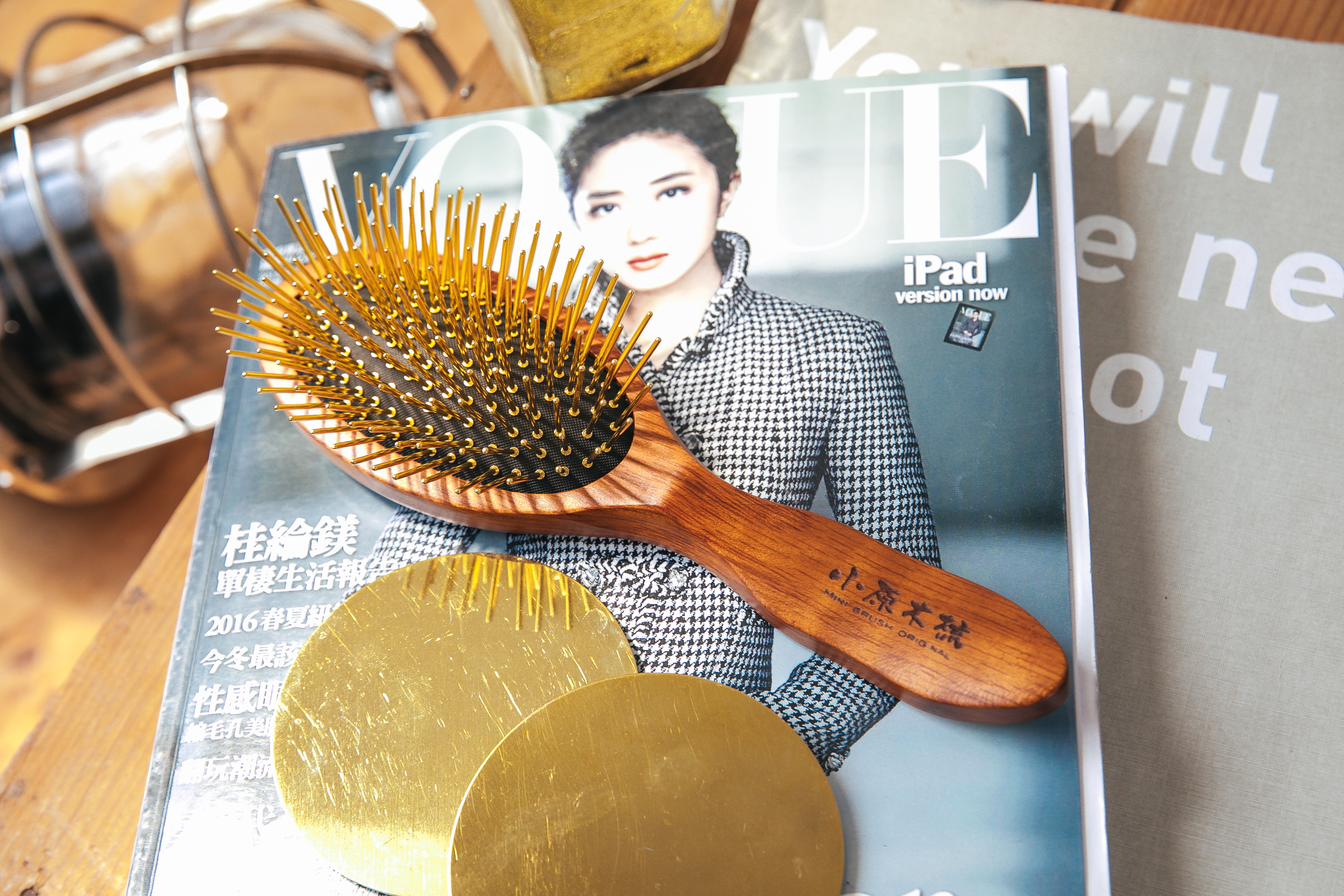 【小原木梳】花梨木紋黃金梳(偏頭痛救星)