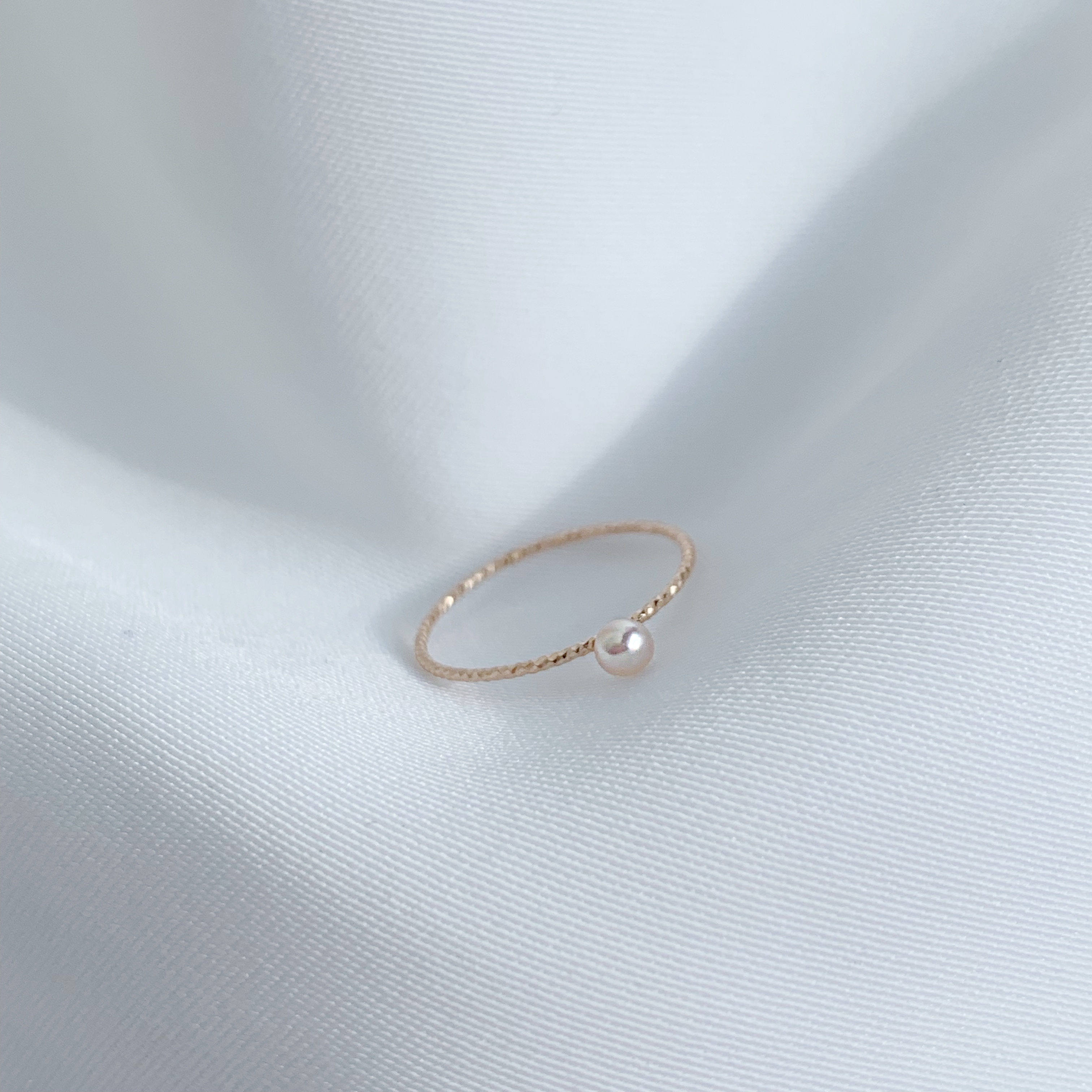 14K 單顆粉珍珠戒指