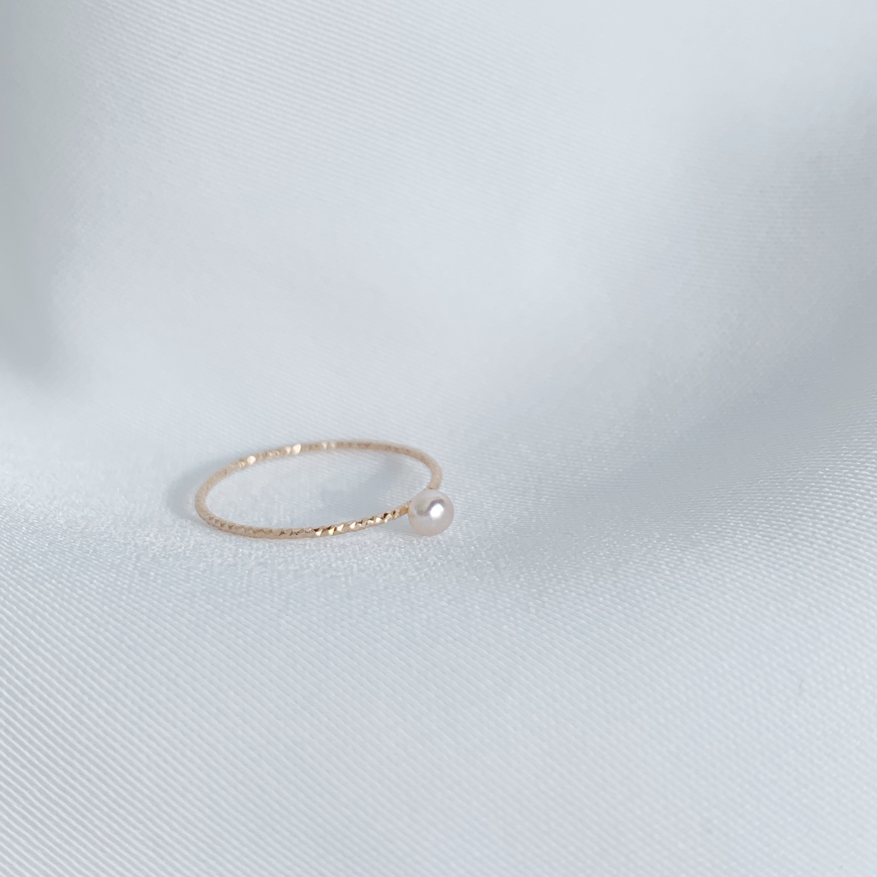 14K 單顆粉珍珠戒指