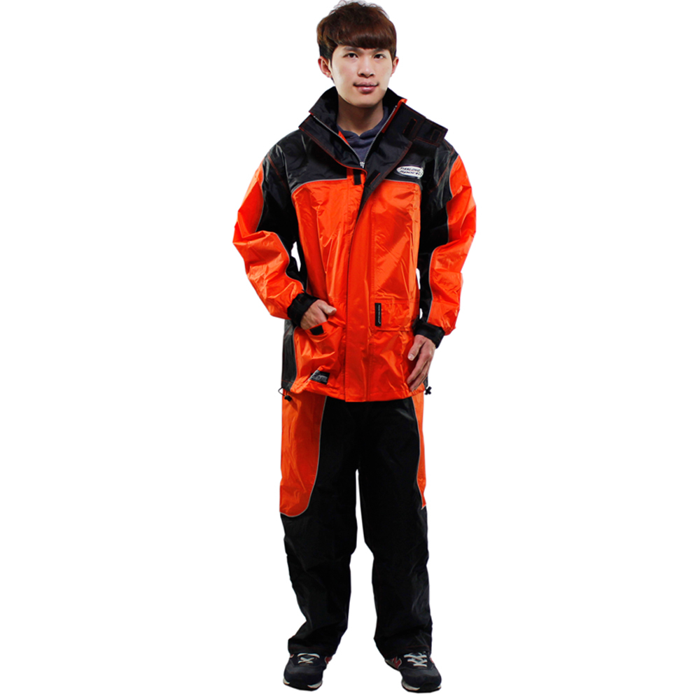 天龍牌 新重裝上陣F1機車型風雨衣(橘色)+通用鞋套 破盤下殺 OMAX歐妹思購物網