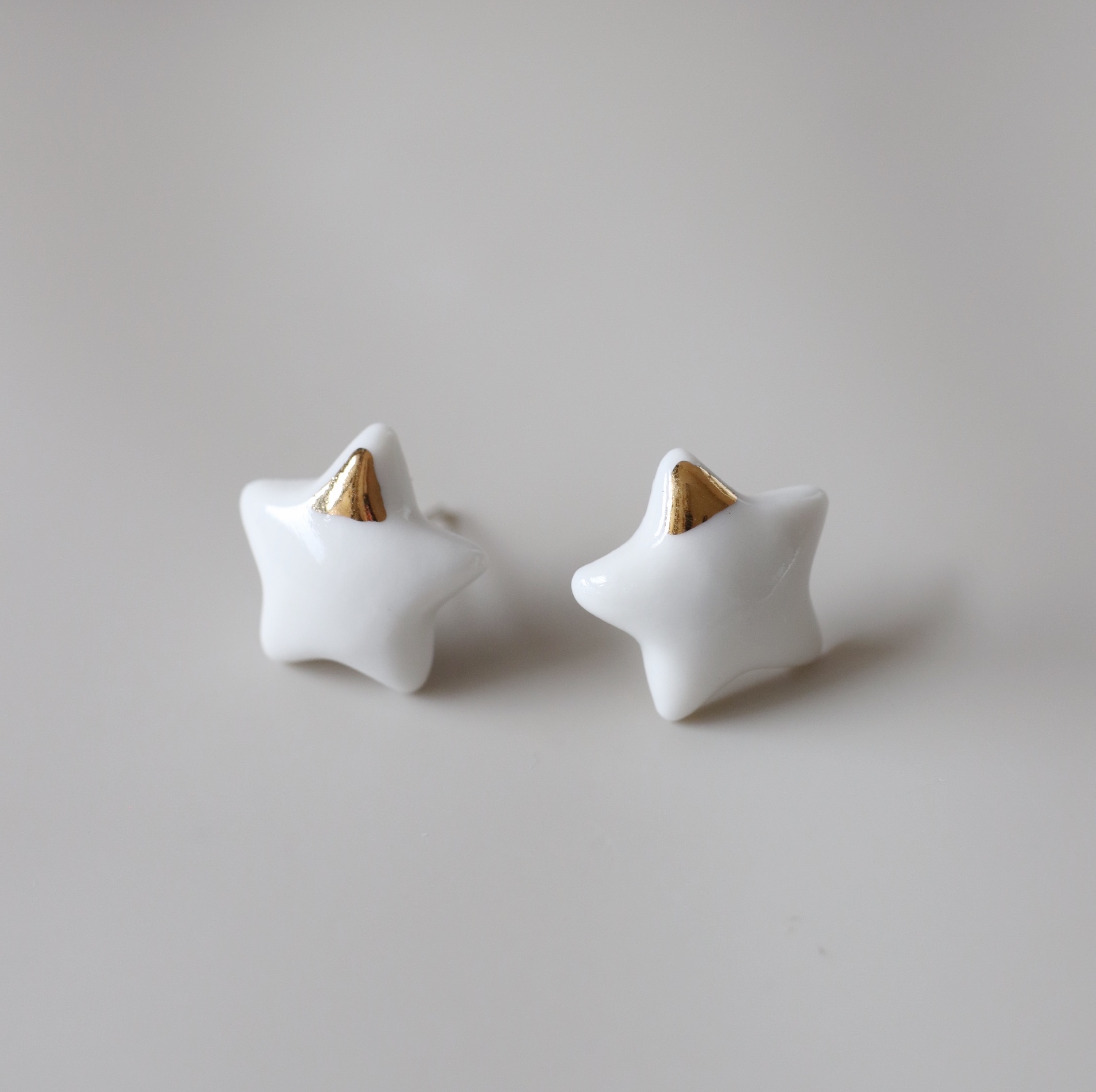 小星星｜純銀陶瓷耳環