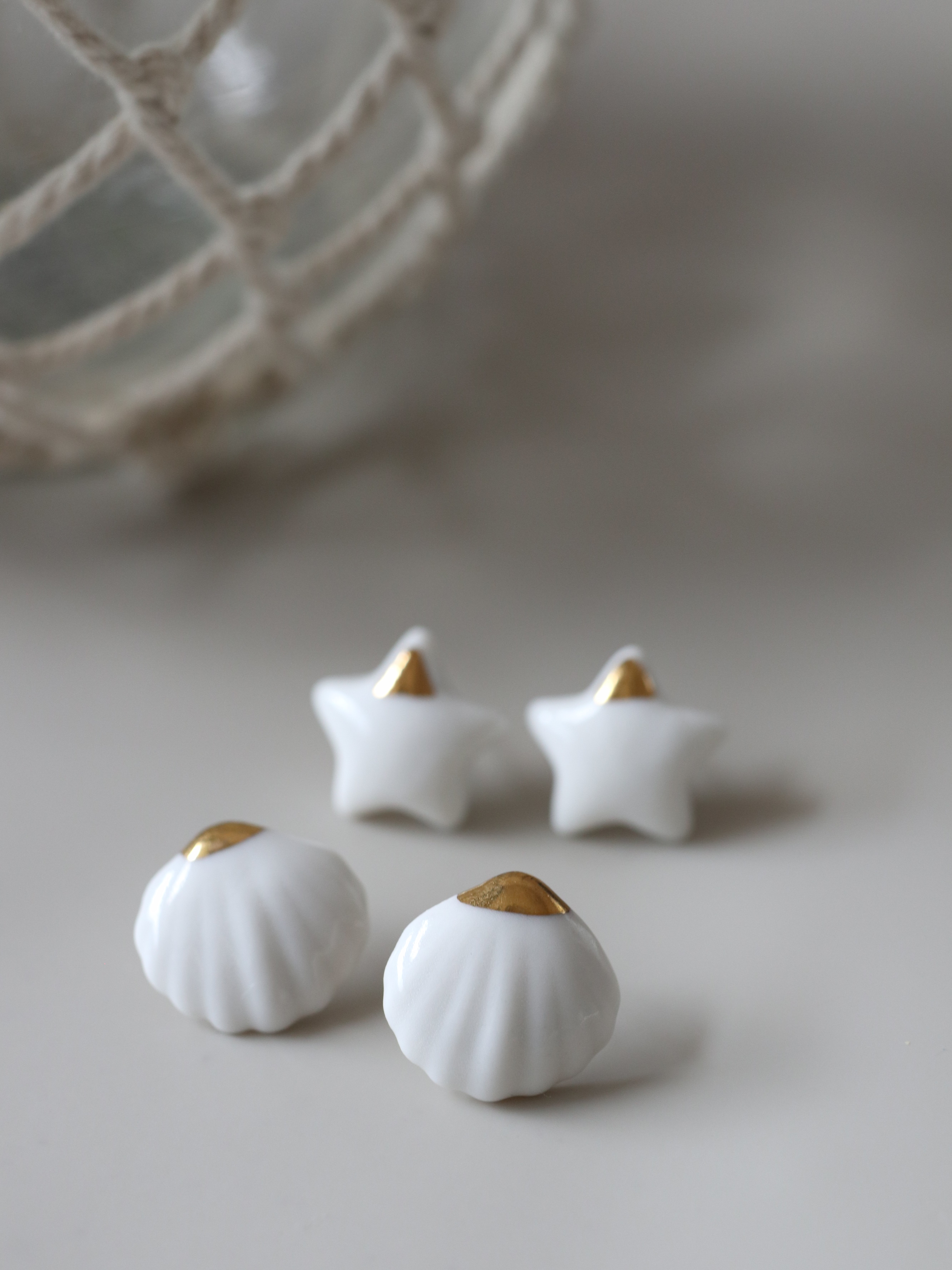 小星星｜純銀陶瓷耳環