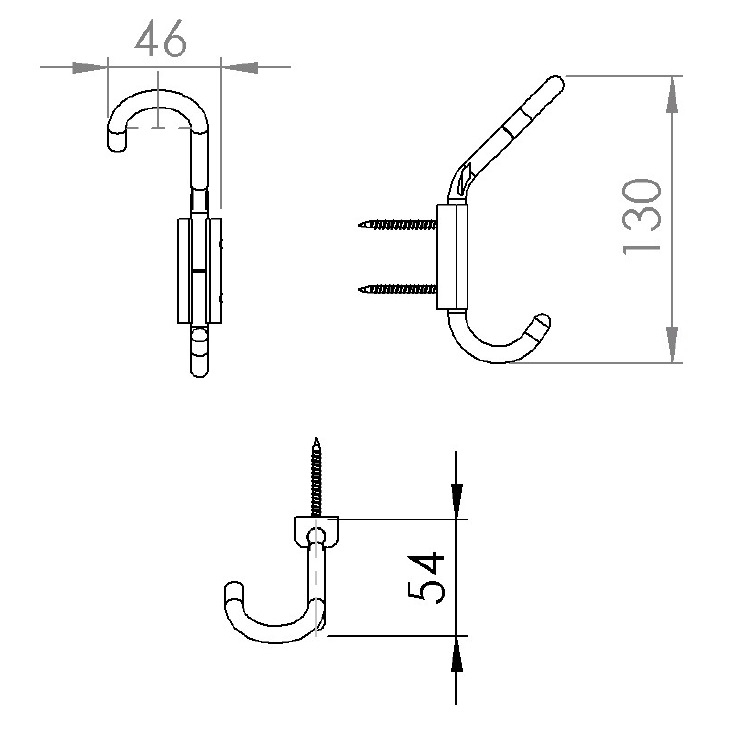 Capannoli "Biro" BR109-33 Clothes Hook *Display Item*
