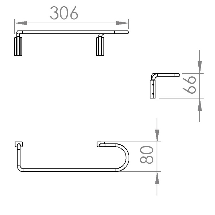 Capannoli "Biro" BR130-33 300mm Towel Holder