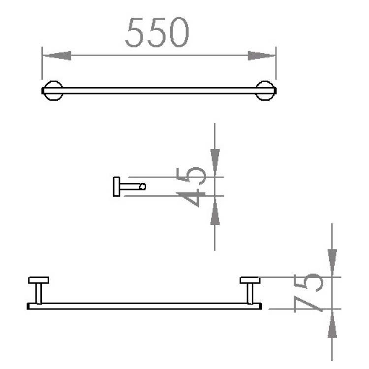 Capannoli "Pratica" PR155-33 550mm Towel Holder *Display Item*