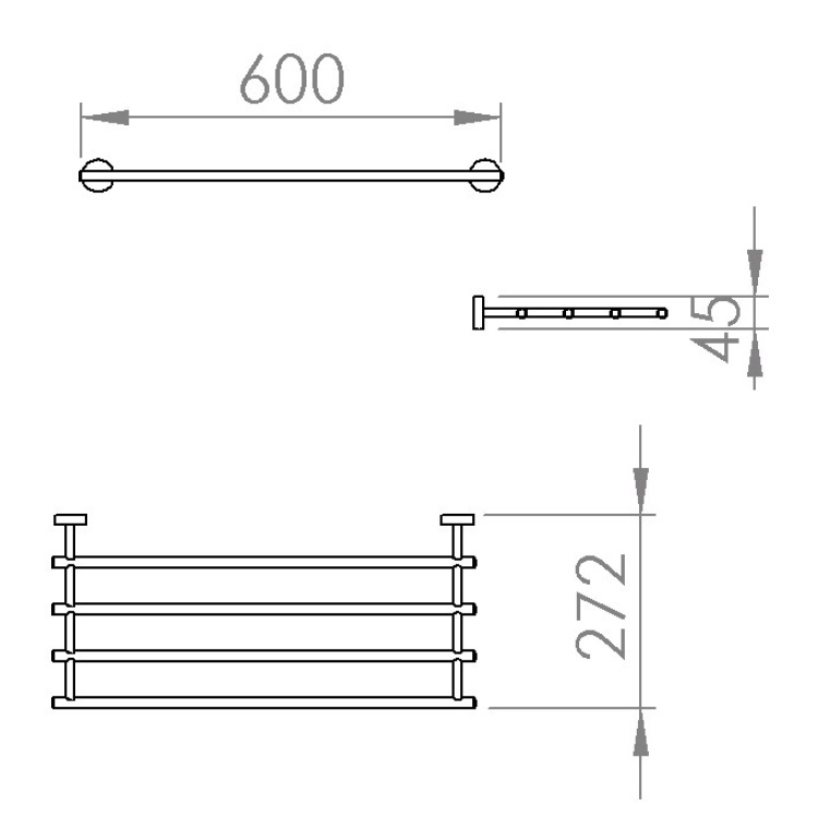 Capannoli "Pratica" PR122/1-33 600mm Towel Shelf *Display Item*