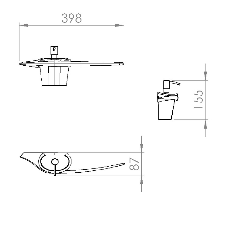 Capannoli "MU" MU122-VS33 Towel Holder with Soap Dispenser