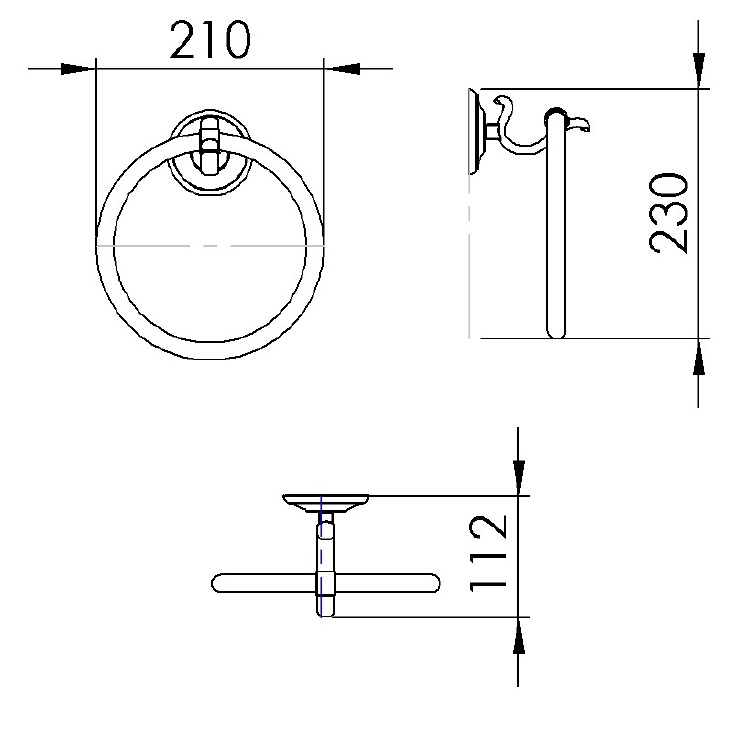 Capannoli "CLASSE" CS110-88 Towel Ring *Display Item*