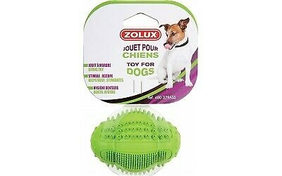 法國ZOLUX  橡膠狗玩具 - OVAL DENTAL BALL 9.5CM (顏色隨機)