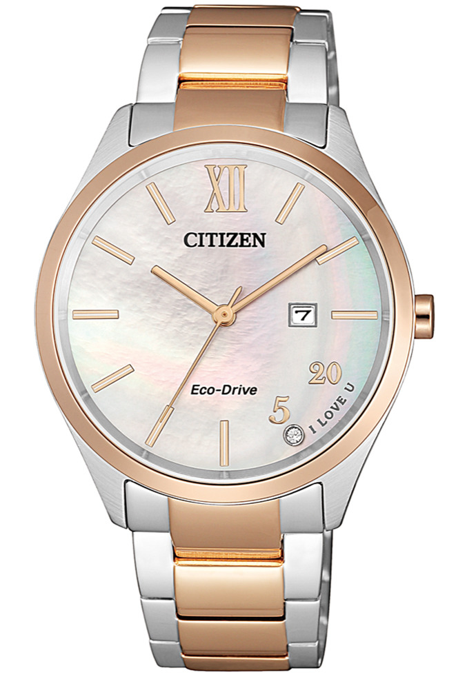 萬年鐘錶 - Citizen 星辰 i love you 浪漫紀念光動能女錶 EW2456-88D  錶徑34.5MM