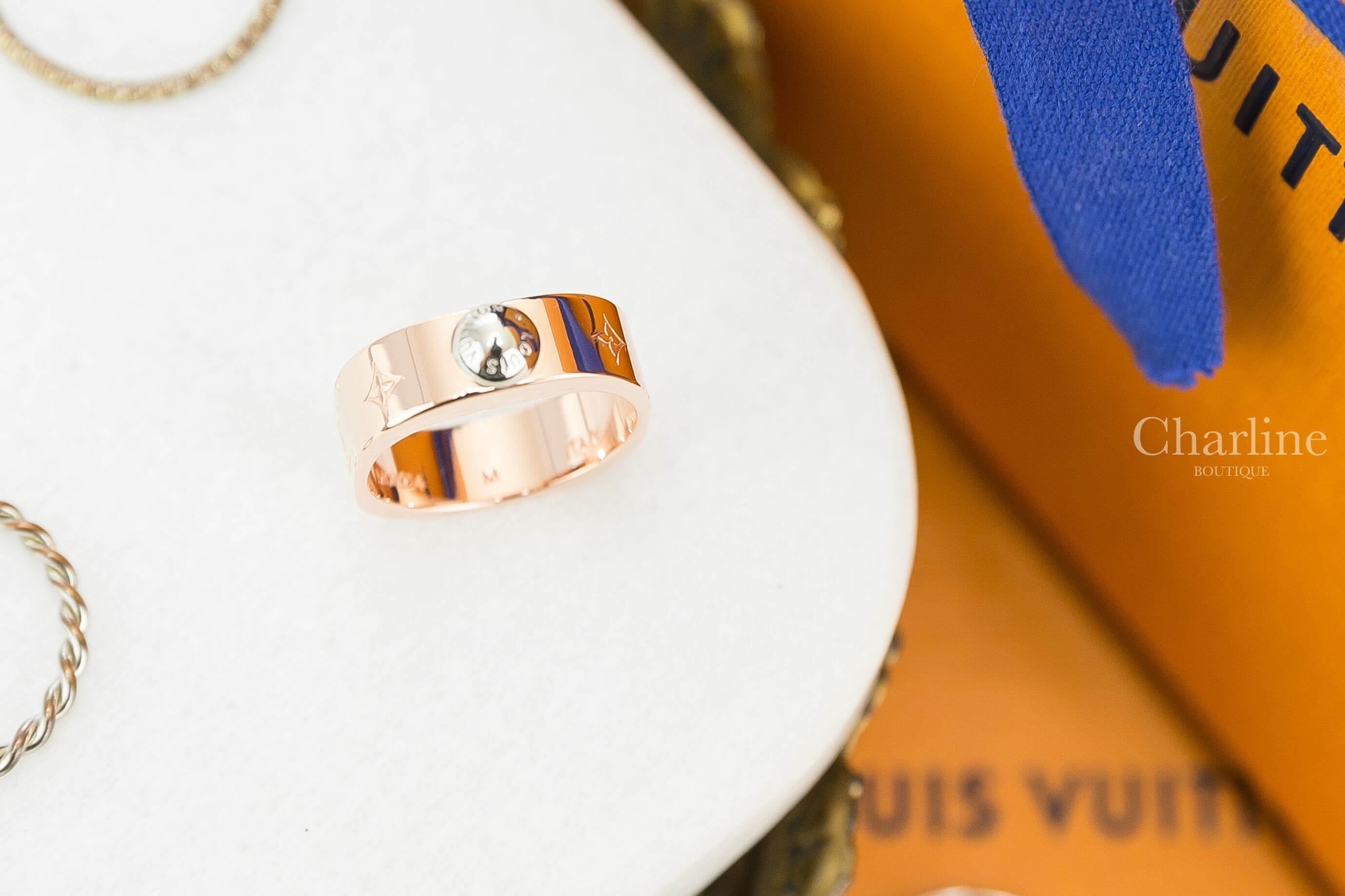 Louis Vuitton Nanogram Ring 玫瑰金老花戒指
