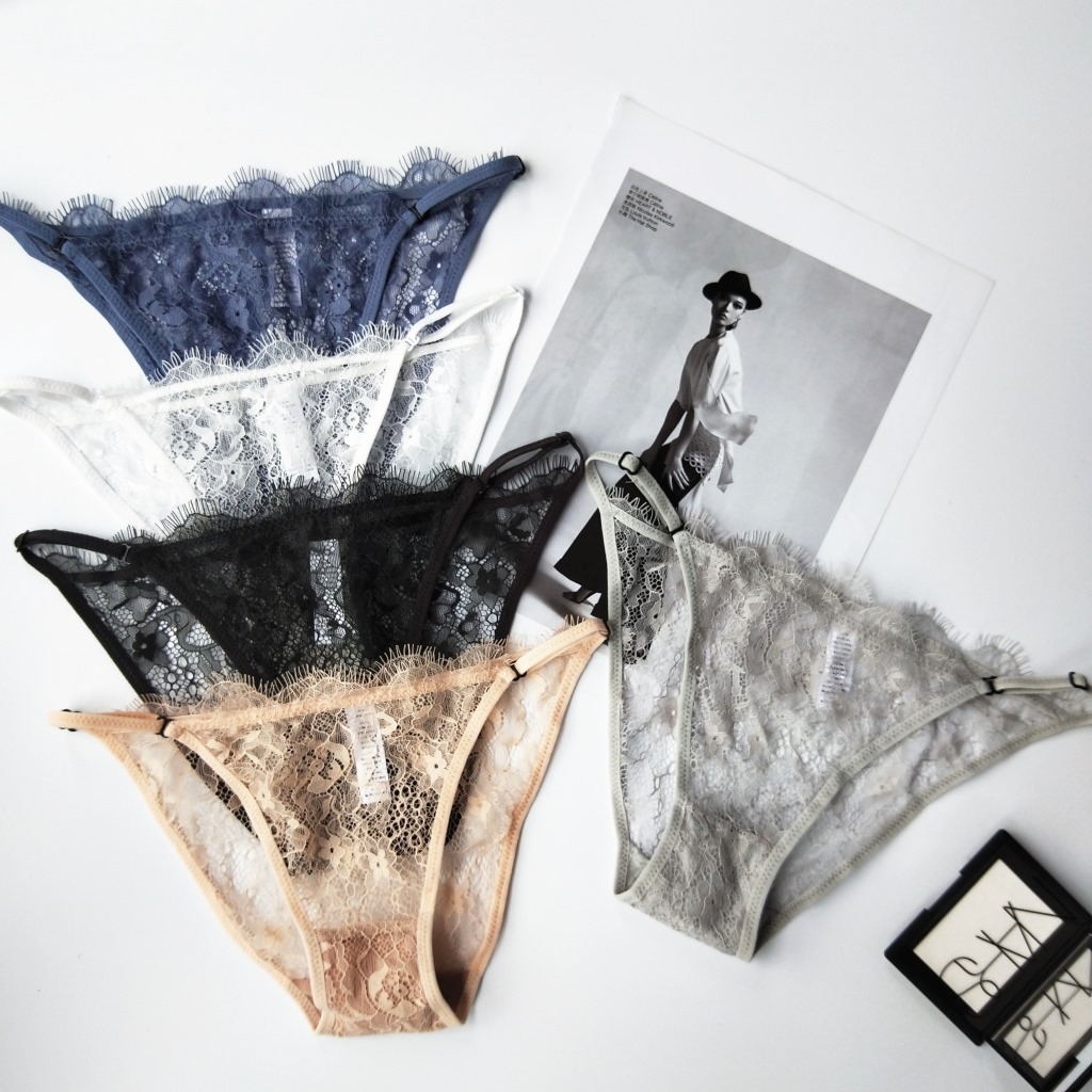 睫毛蕾絲 細帶內褲(5色)