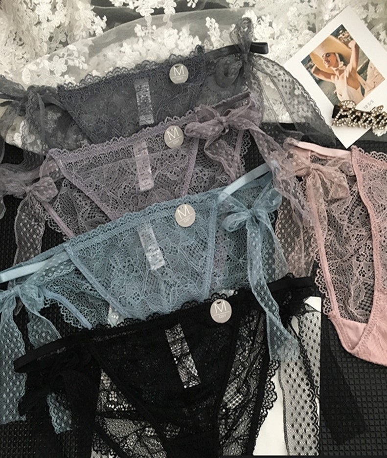 造型蕾絲 網紗內褲(側綁帶)(5色)
