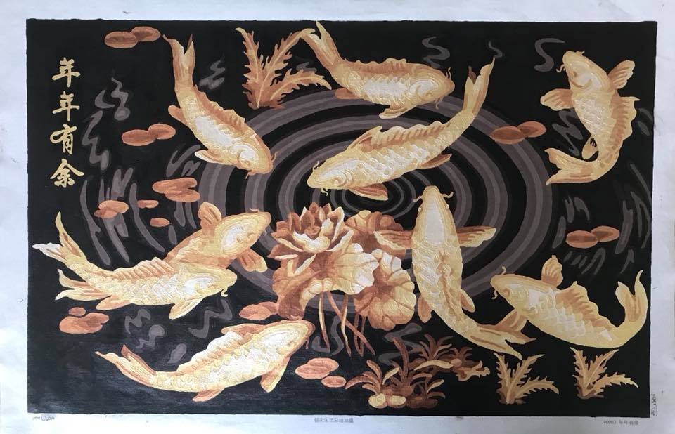 【90003】年年有餘(炫金)50*80CM