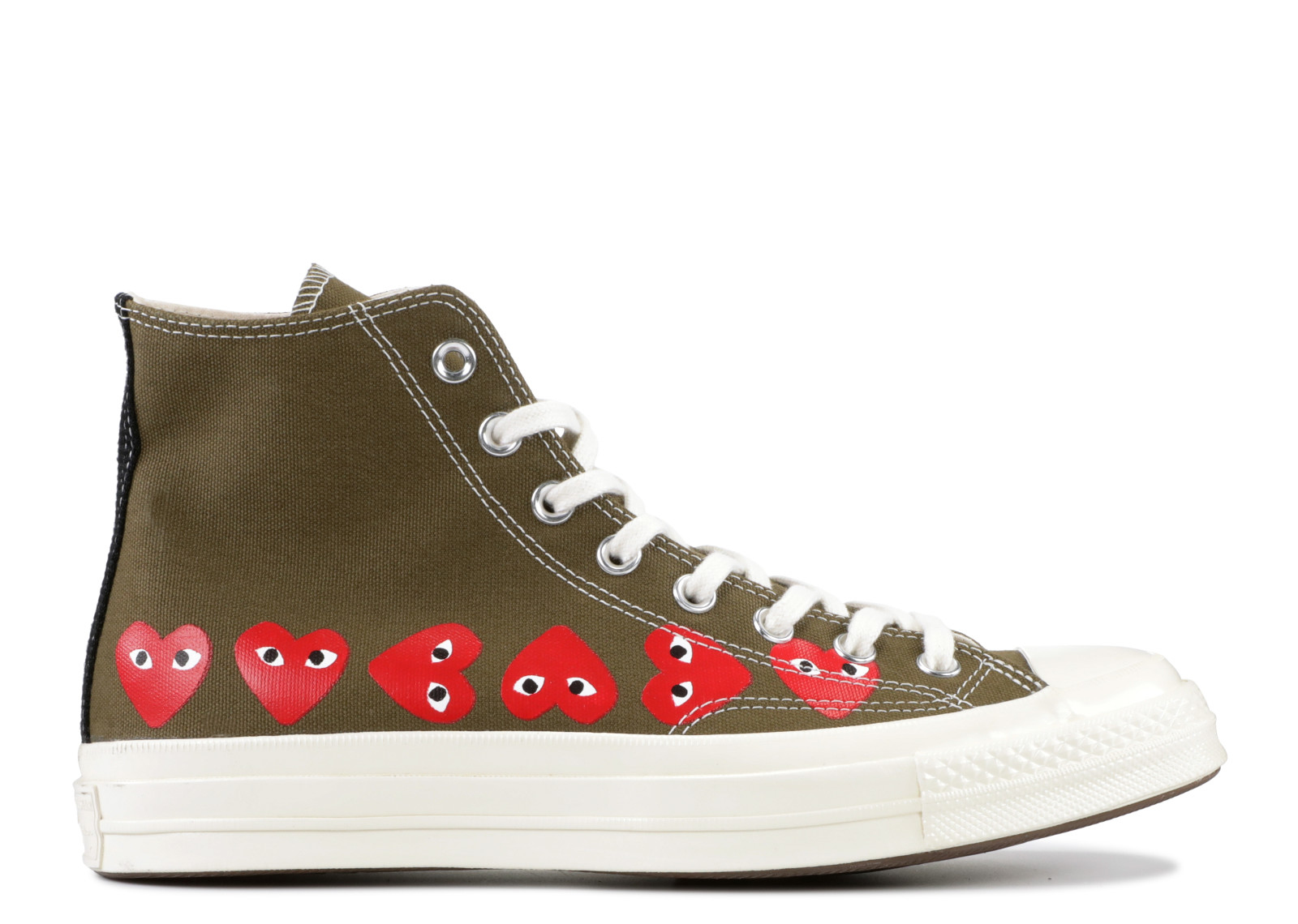 CDG x Converse 1970s Hi Multi Heart Khaki 162973C