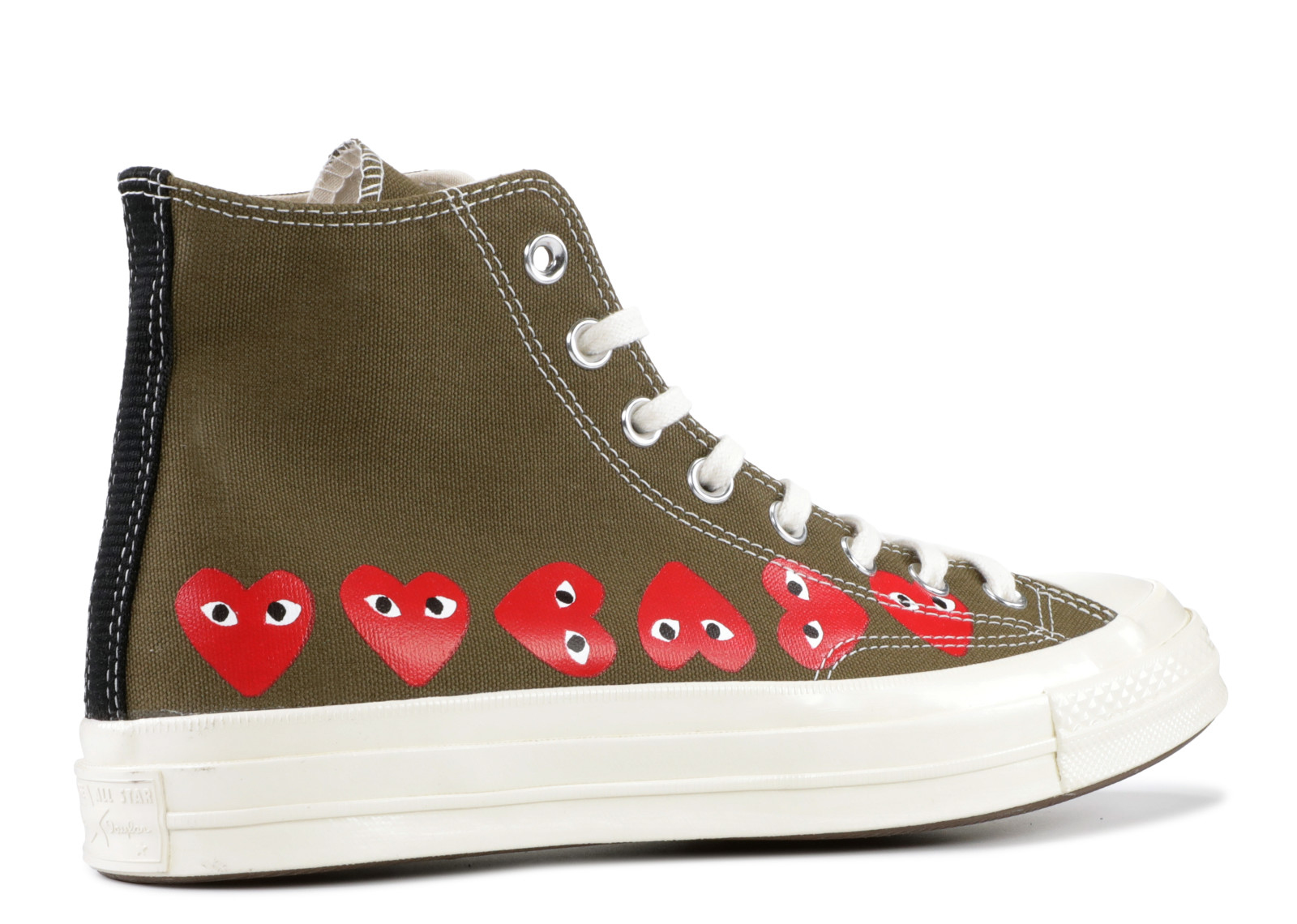 CDG x Converse 1970s Hi Multi Heart Khaki 162973C