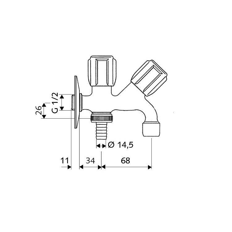 Schell "COMFORT" 035620699 combination draw-off tap