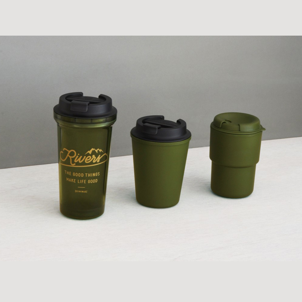 Rivers WALLMUG DEMITA 雙層隨行咖啡杯 350ml_橄欖綠