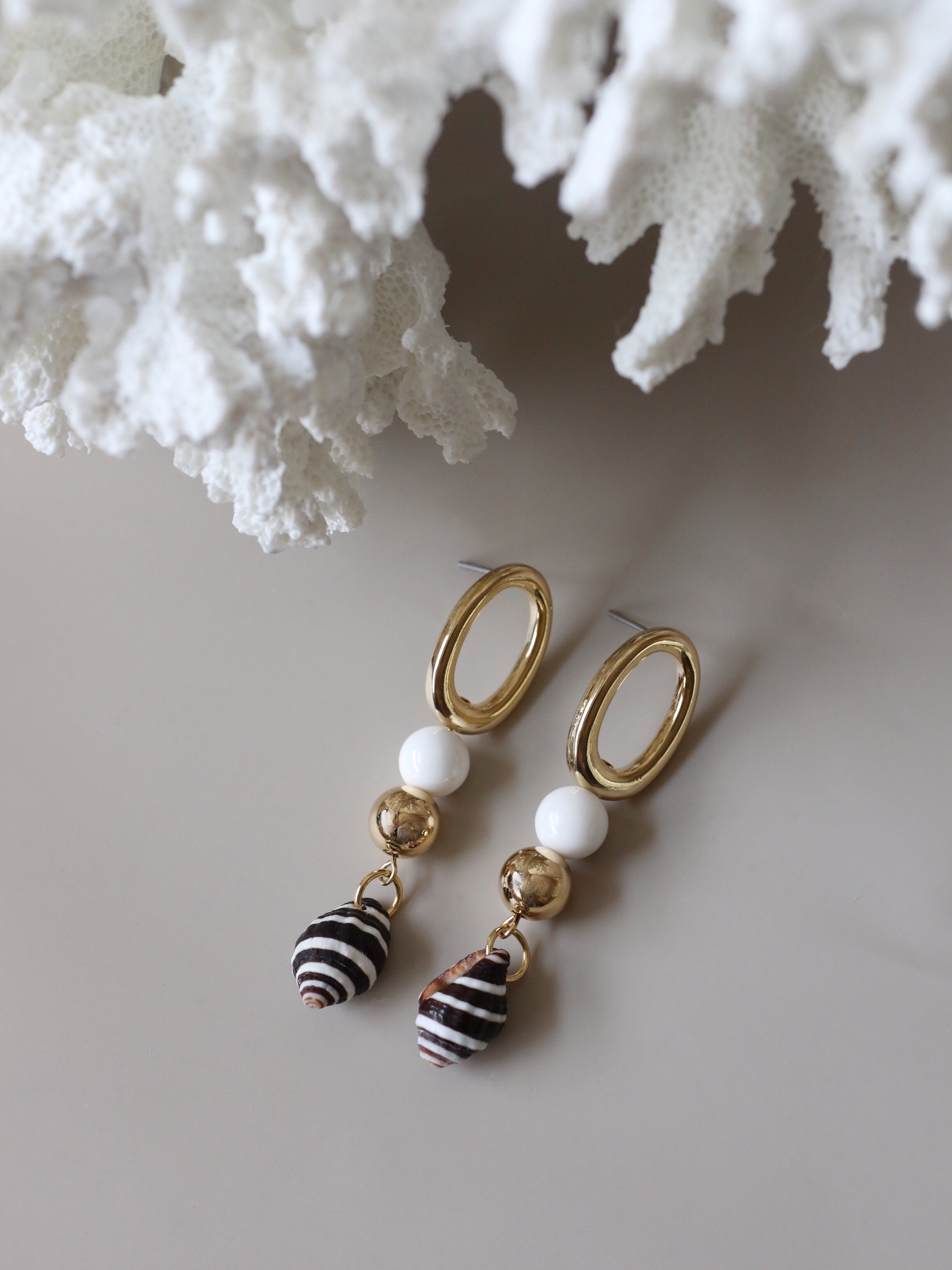 夏日時光｜天然貝殼耳環