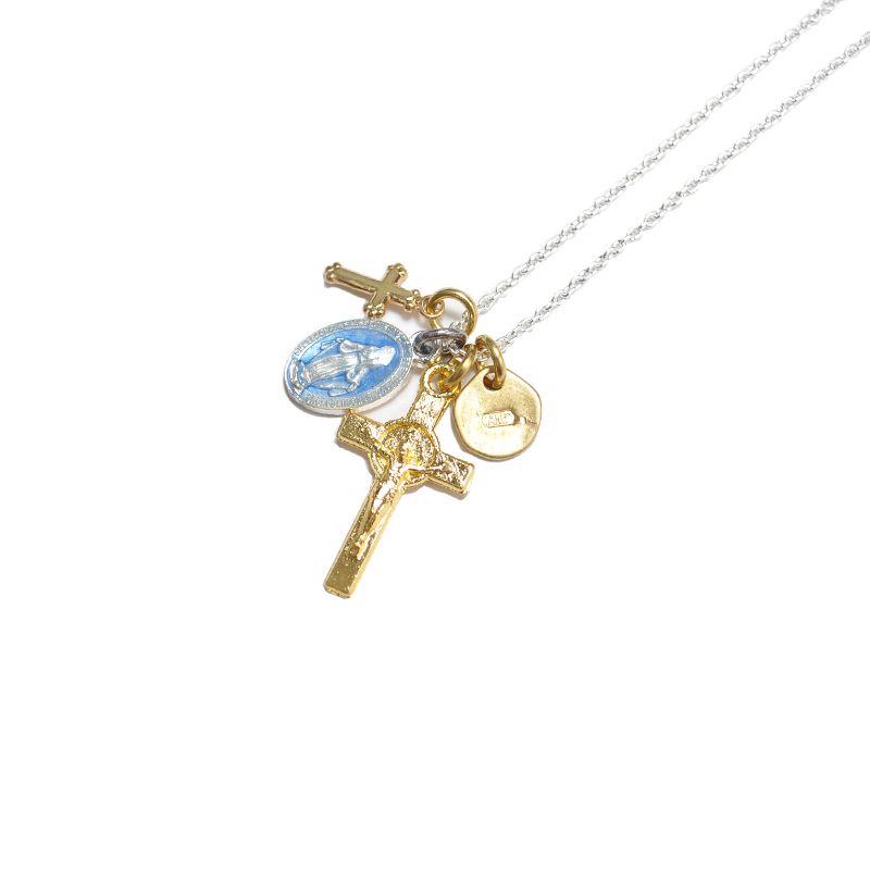 AMP JAPAN Medaille Miraculeuse Mix Necklace -Blue