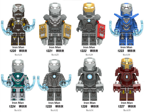 8PCS/Lot Iron Man Custom Minifigs Minifigures Fit Lego