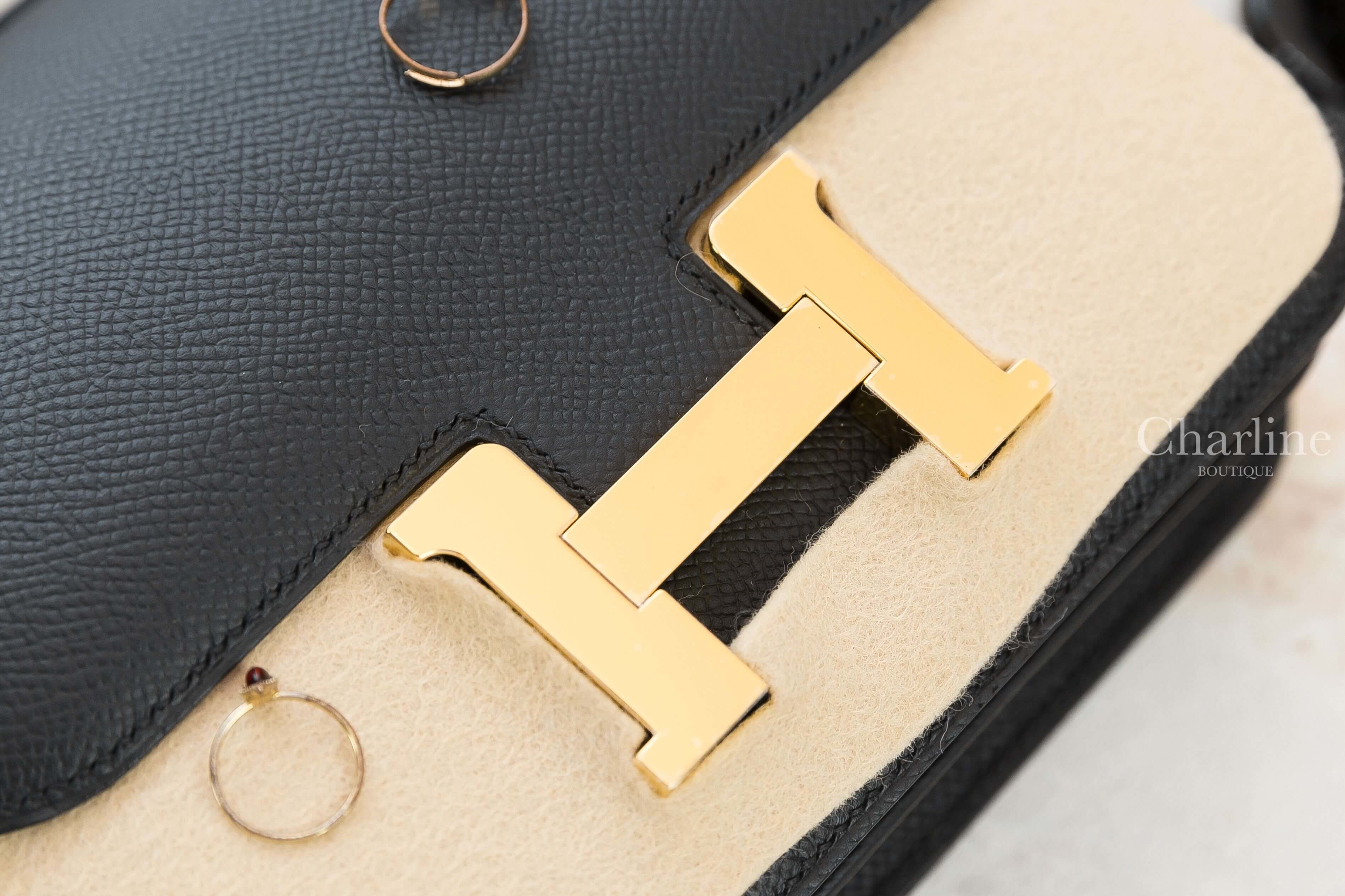 Hermès Mini Constance 18cm 89 Noir Epsom 黑色金釦