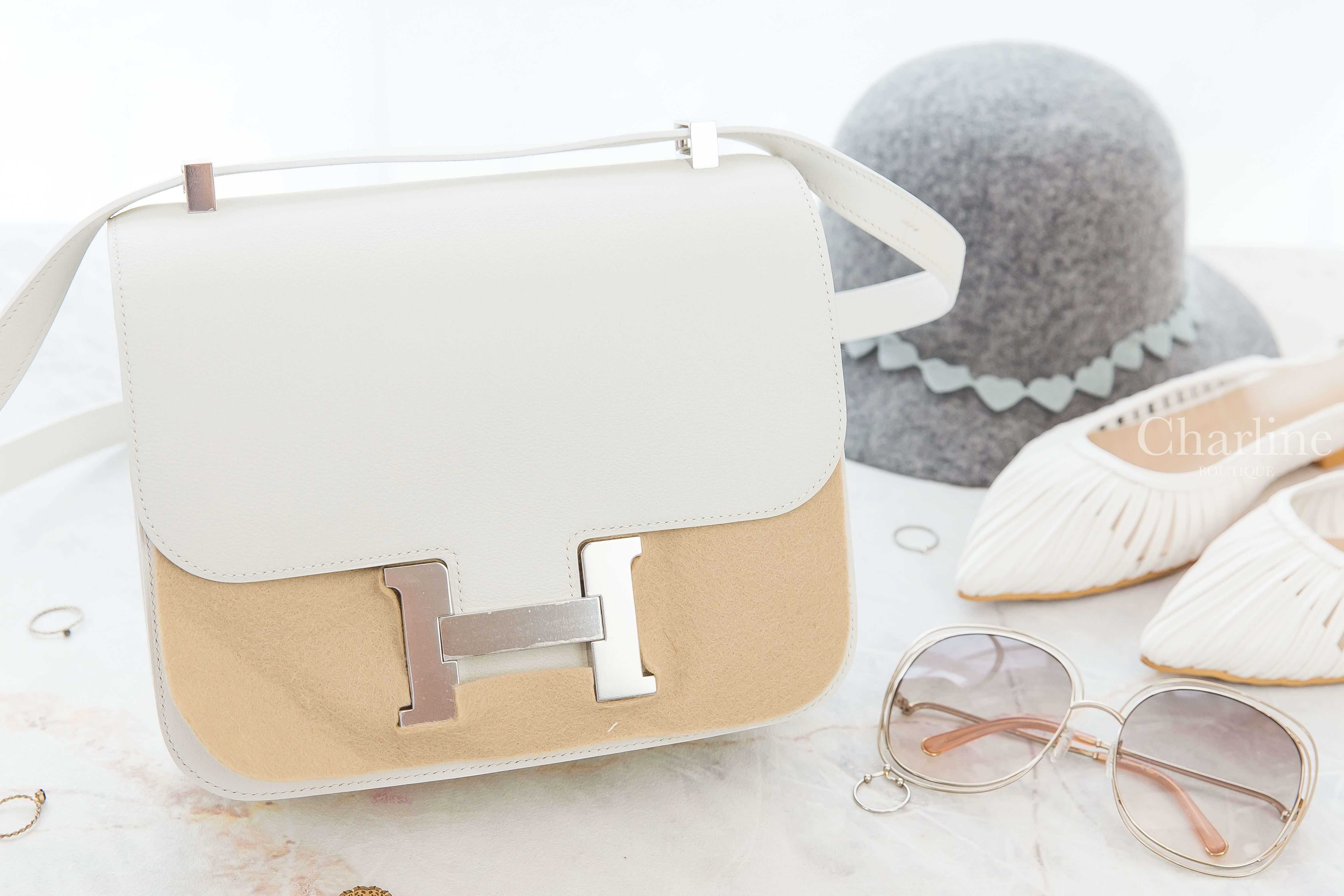 Hermès Constance III 24cm 01 Blanc Evercolor 白色銀釦