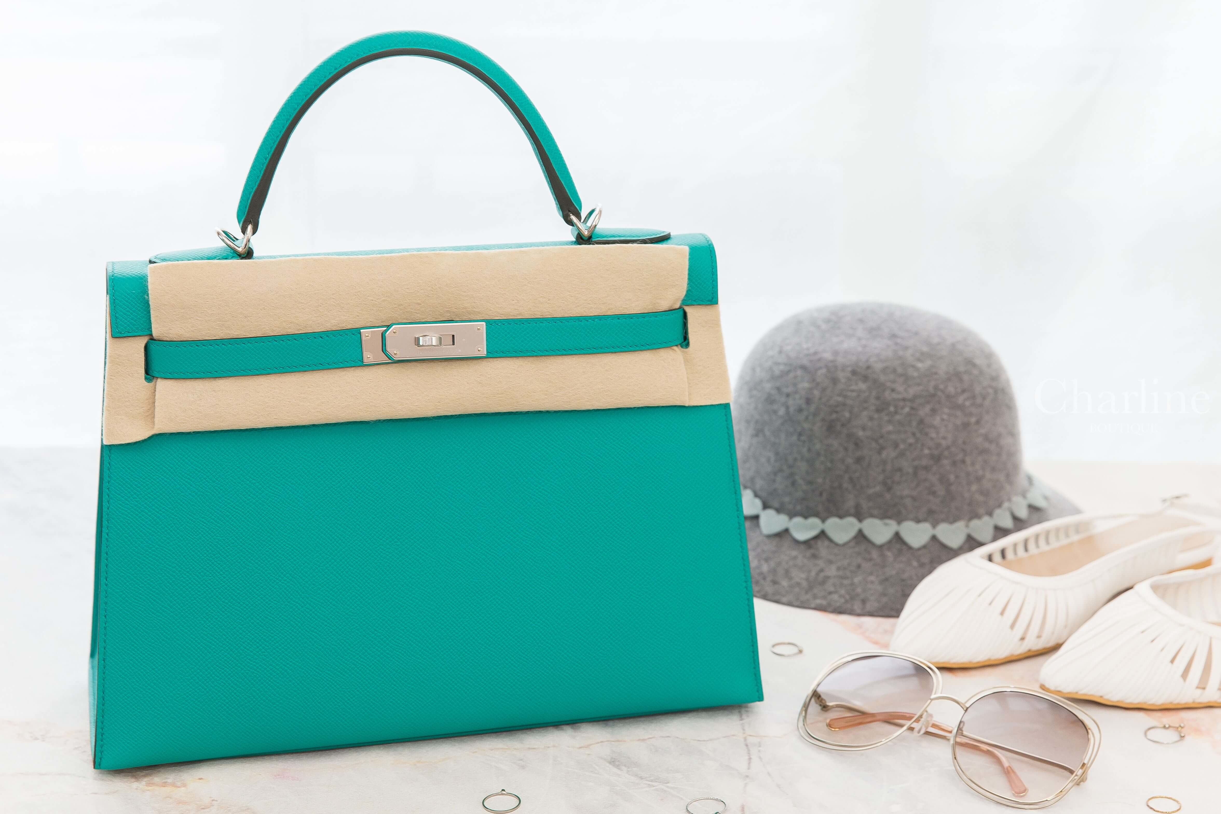 Hermès Kelly 32cm U1 Vert Verone Epsom 維羅納綠銀釦凱莉包