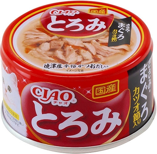 [$216限時優惠]日本CIAO 貓罐 - 雞肉 吞拿魚 鰹魚節濃湯貓罐 A-42 (原箱24罐)