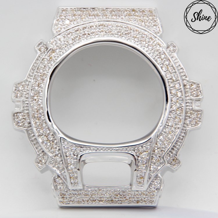 DW-6900 客製 銀X白閃石金屬錶殼