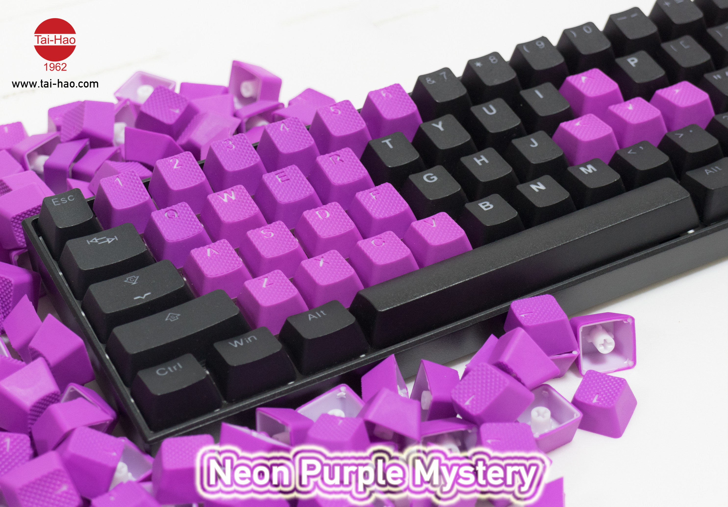 Tai Hao Rubber Keycap Set Neon Purple Mystery