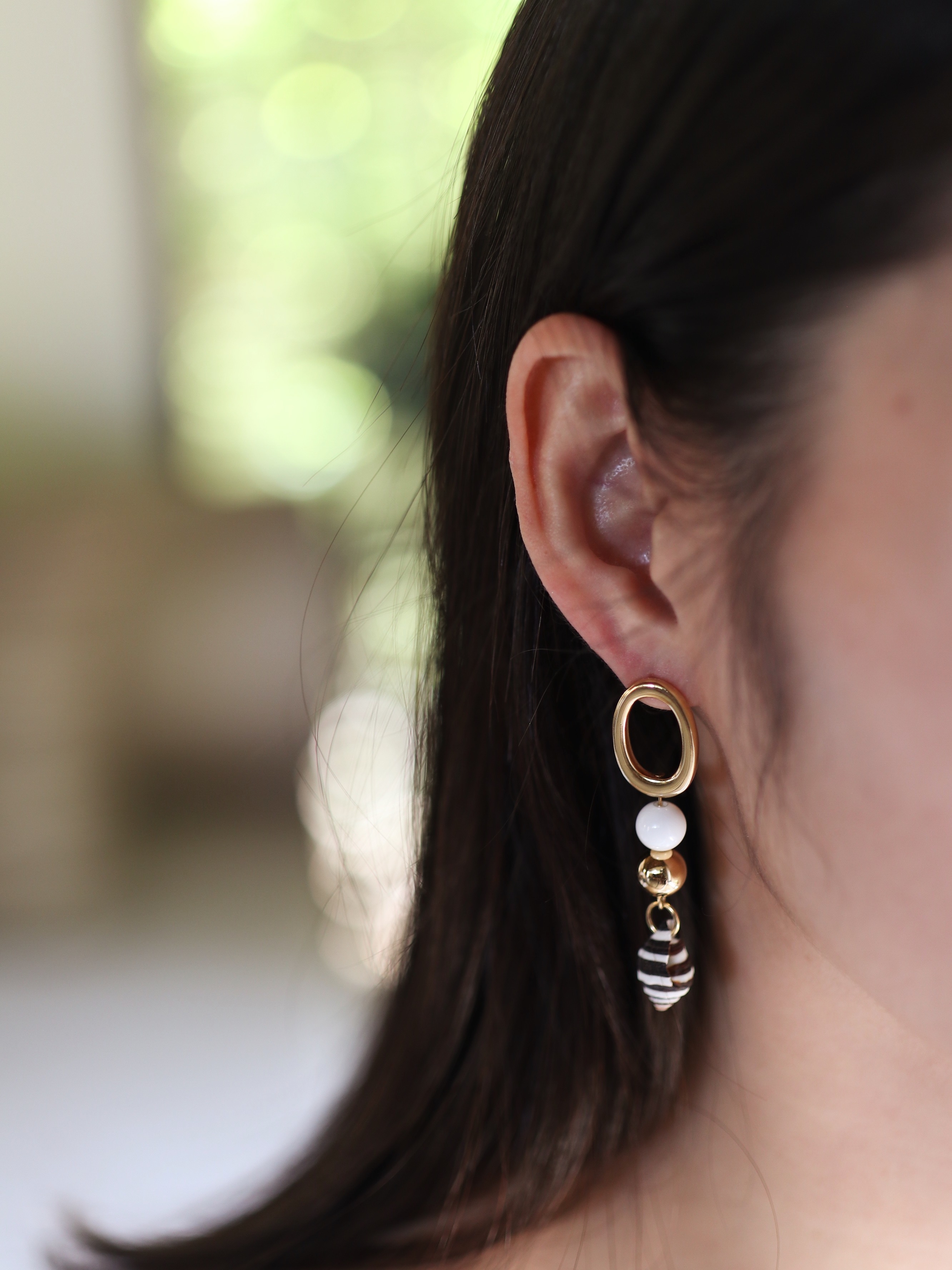 夏日時光｜天然貝殼耳環