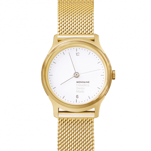 萬年鐘錶 - MONDAINE  瑞士國鐵   Helvetica Light 聯名腕錶  金米蘭女錶  XM-1L1111G  錶徑26MM