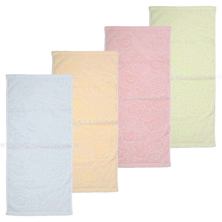 6條裝 厚身動物暗花面巾 4110311/4130320