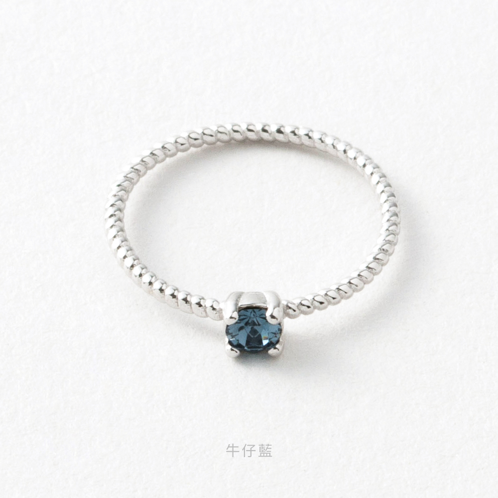 施華洛世奇 單鑽 S925 純銀 防小人 尾戒