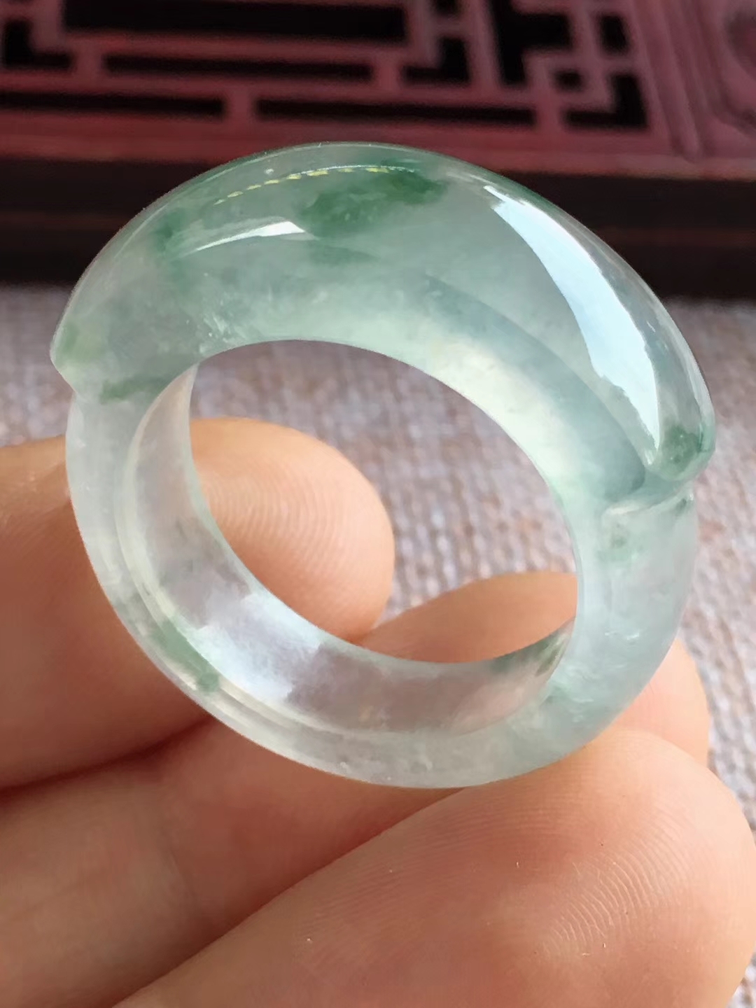 【已結緣】73531 翡翠冰飄花指環