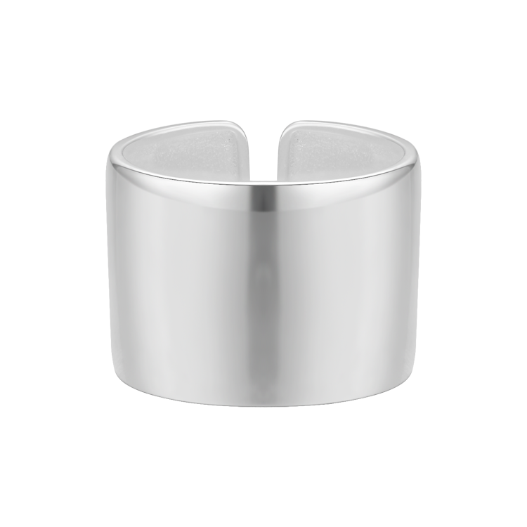 純銀戒指，女士戒指 銀亮面14mm；造就出不凡的大器風采（9720）