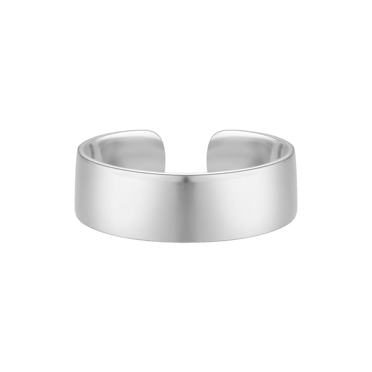 純銀戒指，女士戒指 銀亮面6mm；簡約都會氣息（9718）