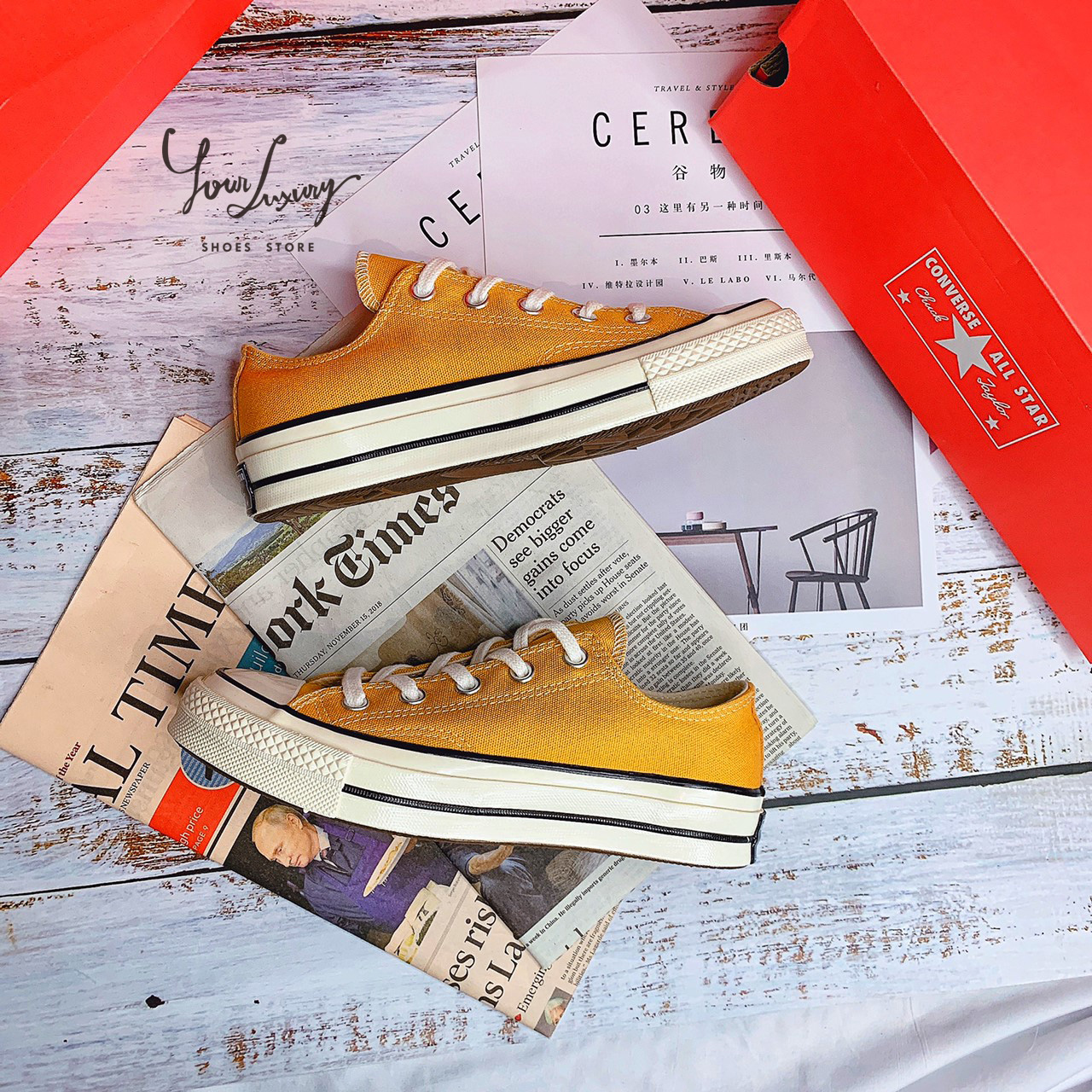 【Your Luxury】現貨 Converse Chuck 70 芥末黃 芒果色 夏季流行新色 男女鞋 情侶鞋 帆布鞋