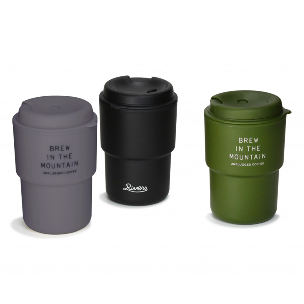 Rivers WALLMUG Sleek Unplugged 雙層隨行咖啡杯 350ml_橄欖綠