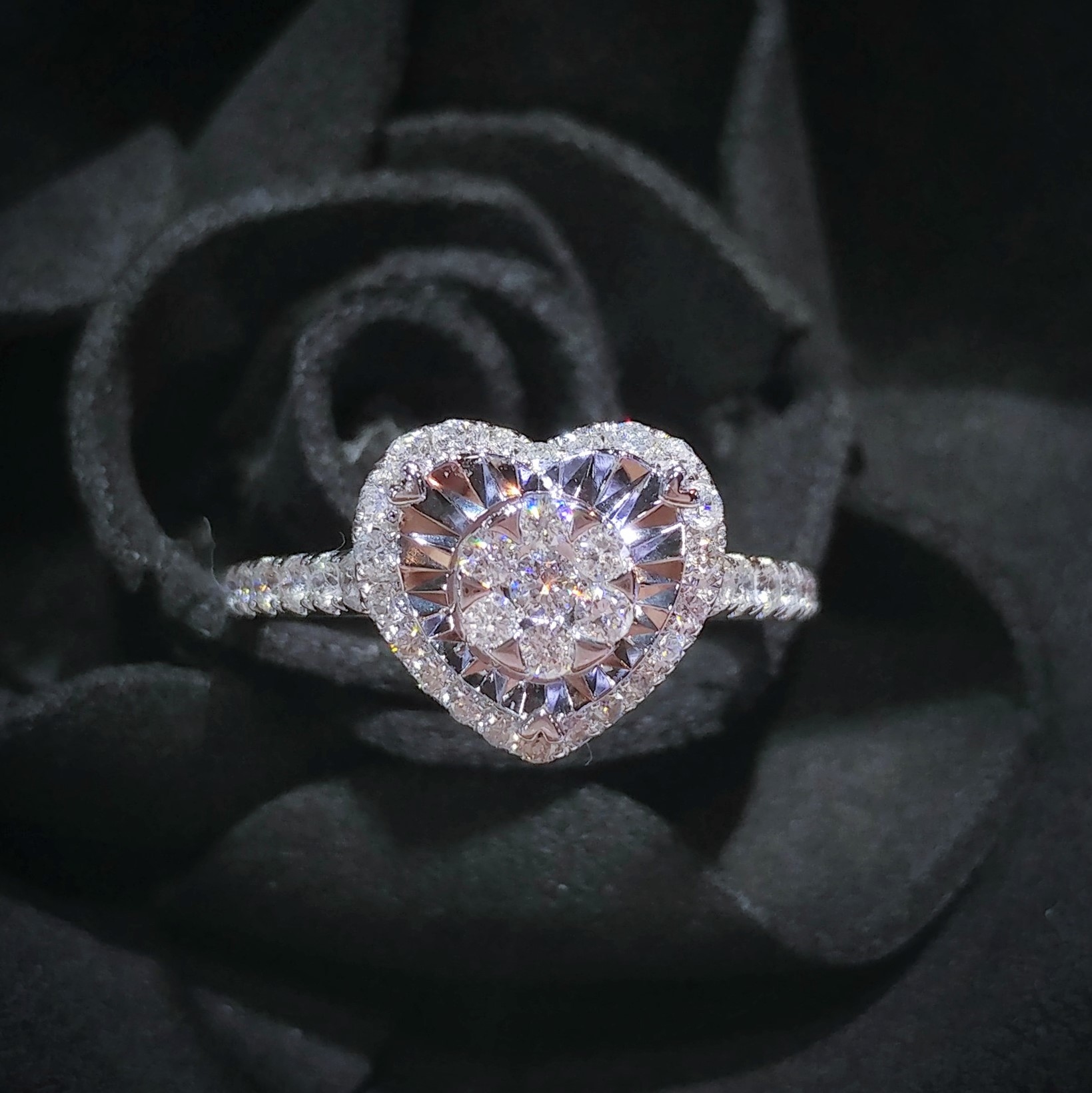 全新18K白金43份鑽石戒指