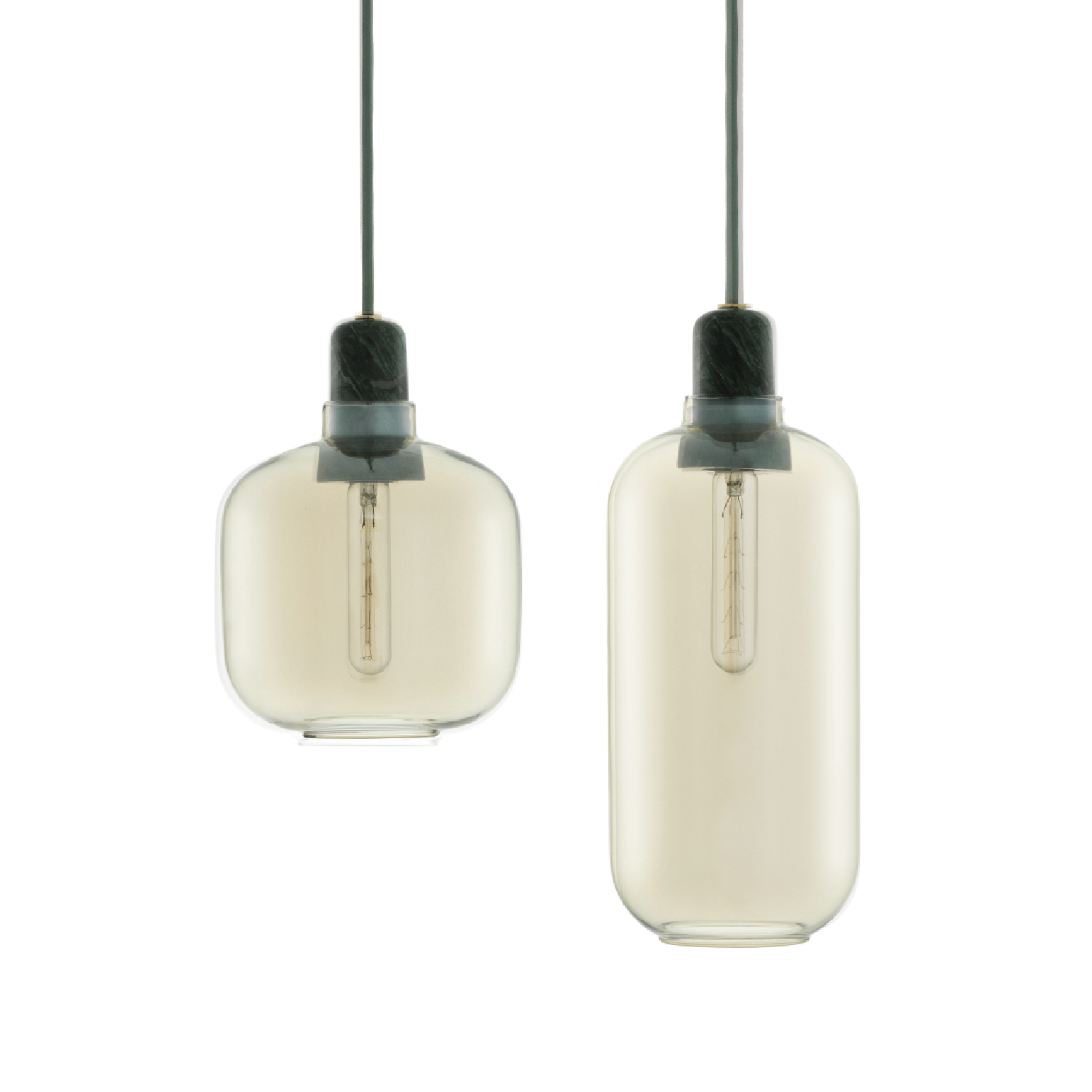 復古真空管 / 吊燈 - 綠 / 金 by normann Copenhagen