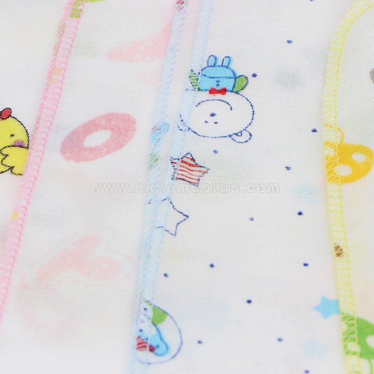 6條裝 公仔紗布印花童巾 4010206