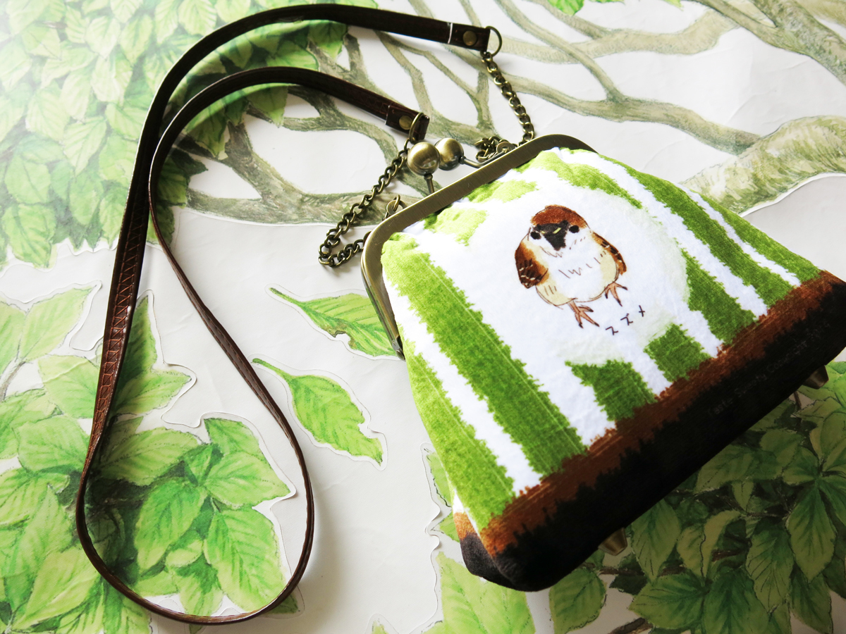 酪梨綠麻雀口金包