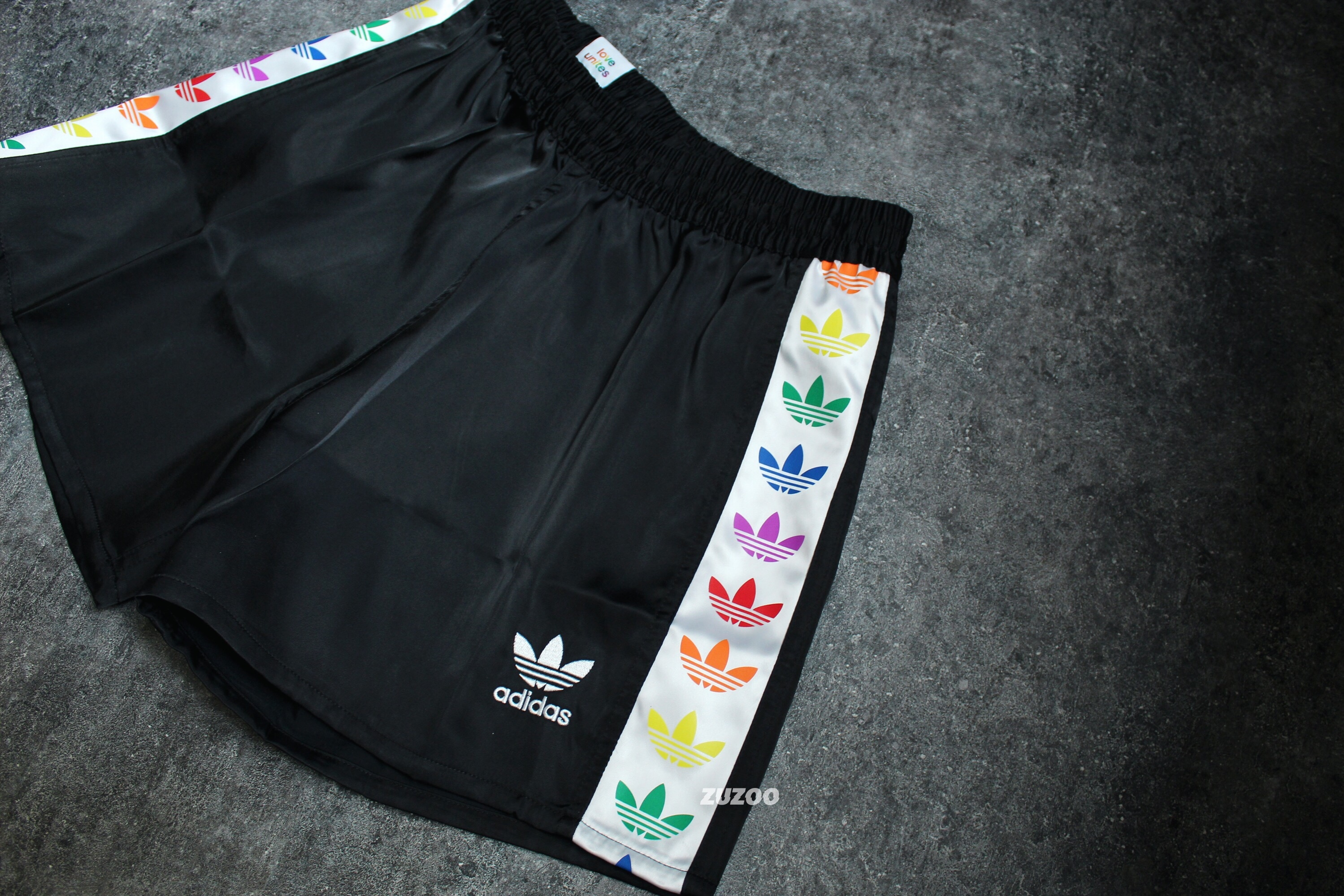 rainbow adidas shorts